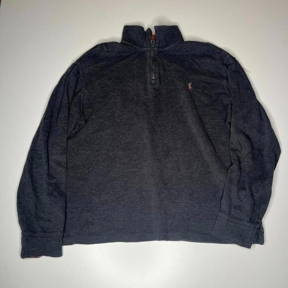 Polo Ralph Lauren Estate Rib 1/4 Zip Pullover Men’s L Dark Gray Cotton Blend - Picture 1 of 8